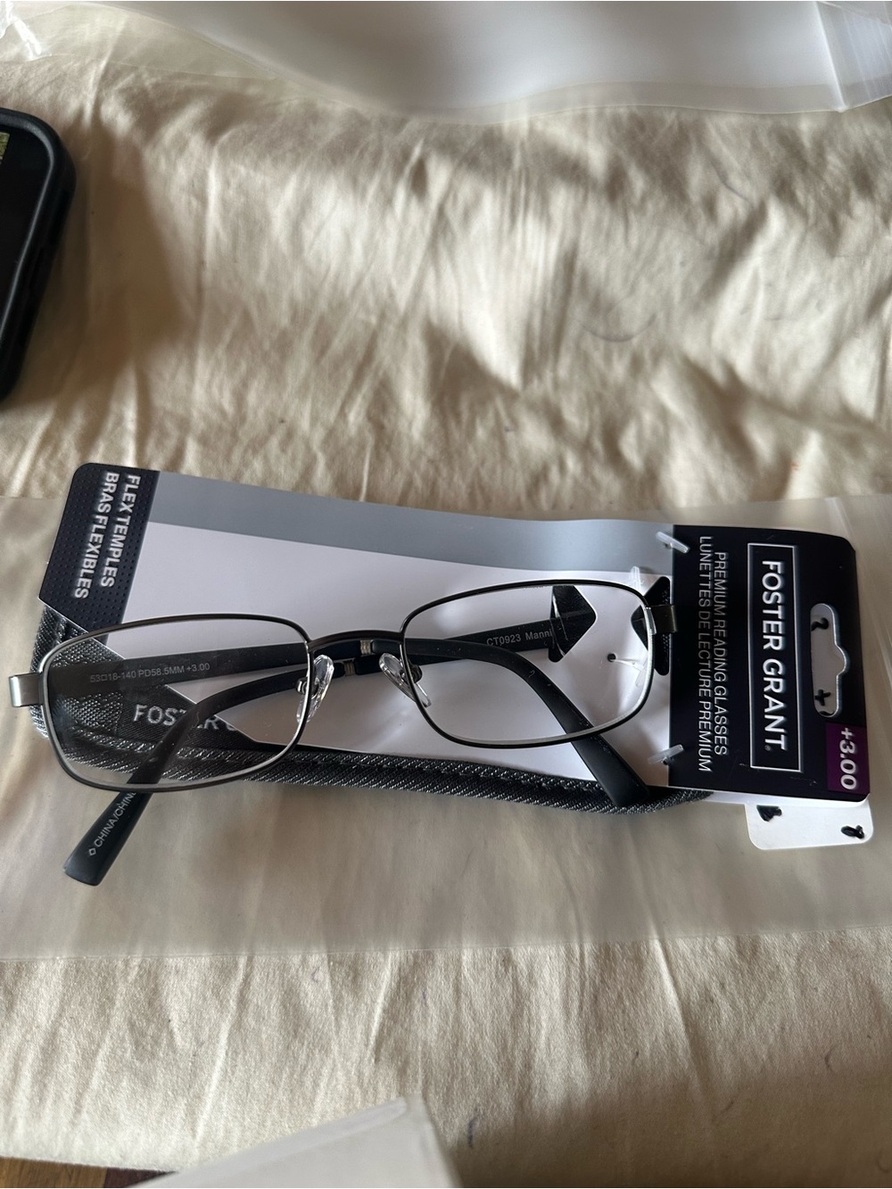Foster Grant LO0223 Manning Gun +3.00 Reading Glasses